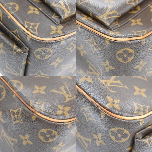 LOUIS VUITTON LV Excentri Cite Hand Bag Monogram Leather Brown main image 7